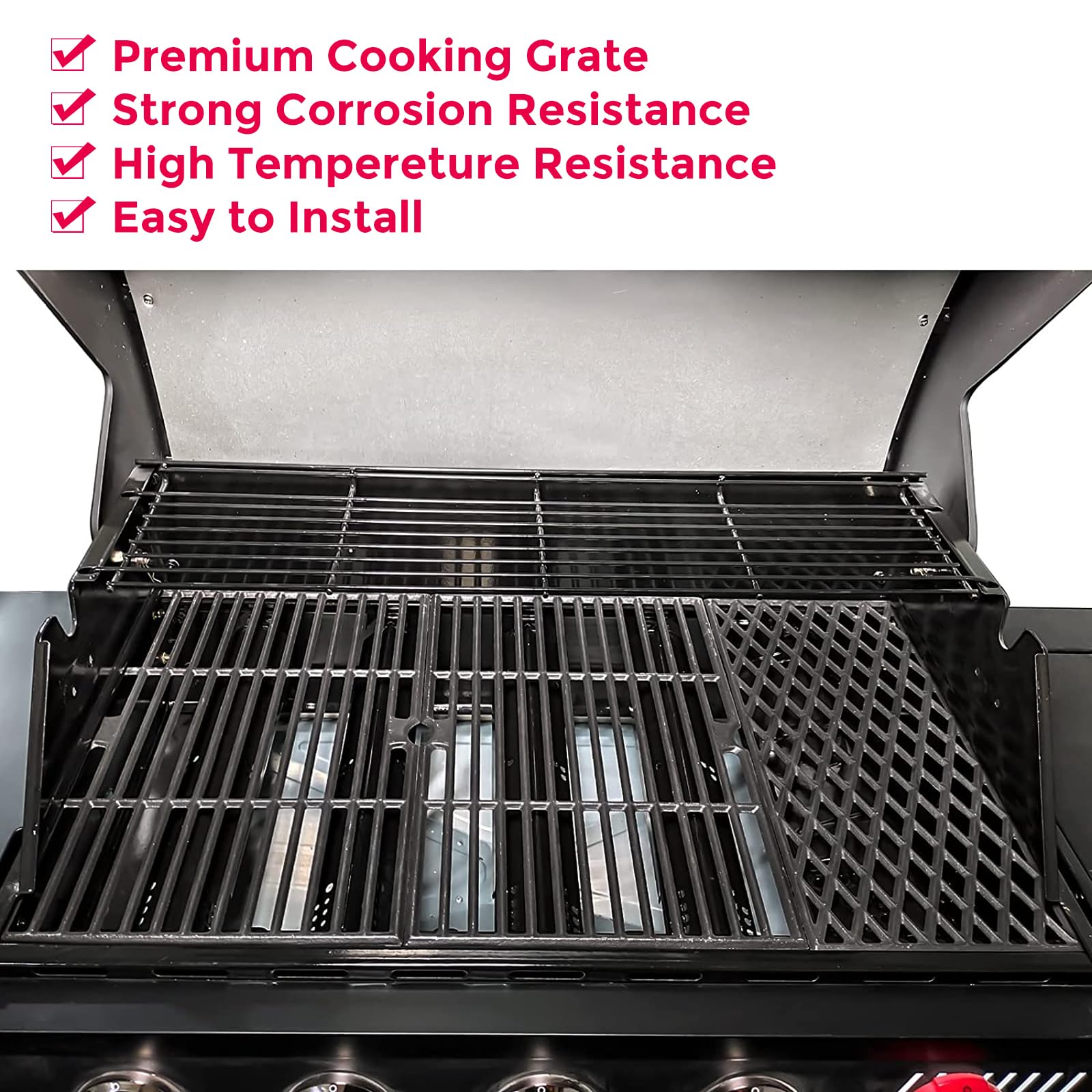 Uniflasy cast iron cooking grate for Dyna-Glo retains heat