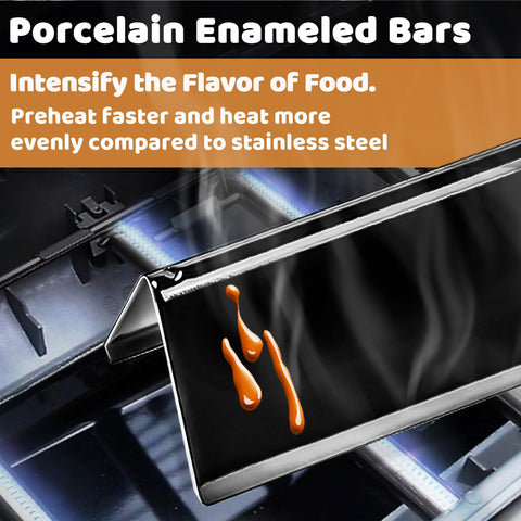 Uniflasy flavorizer bars feature a smooth porcelain surface for easy cleaning after grilling