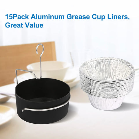 Easy cleanup with Uniflasy grease cup and disposable liners in use.