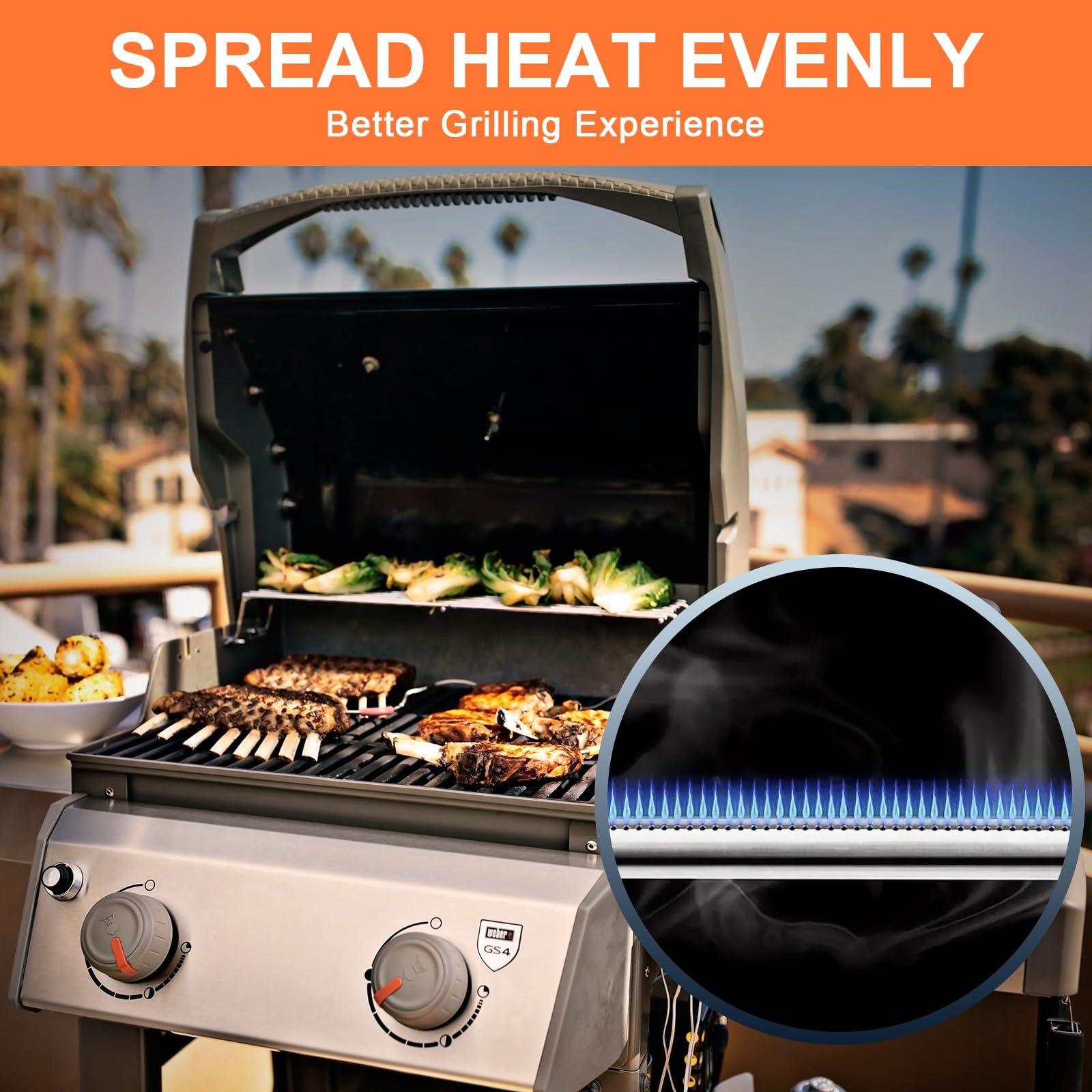Uniflasy easy-clean grill surface ideal for regular maintenance.
