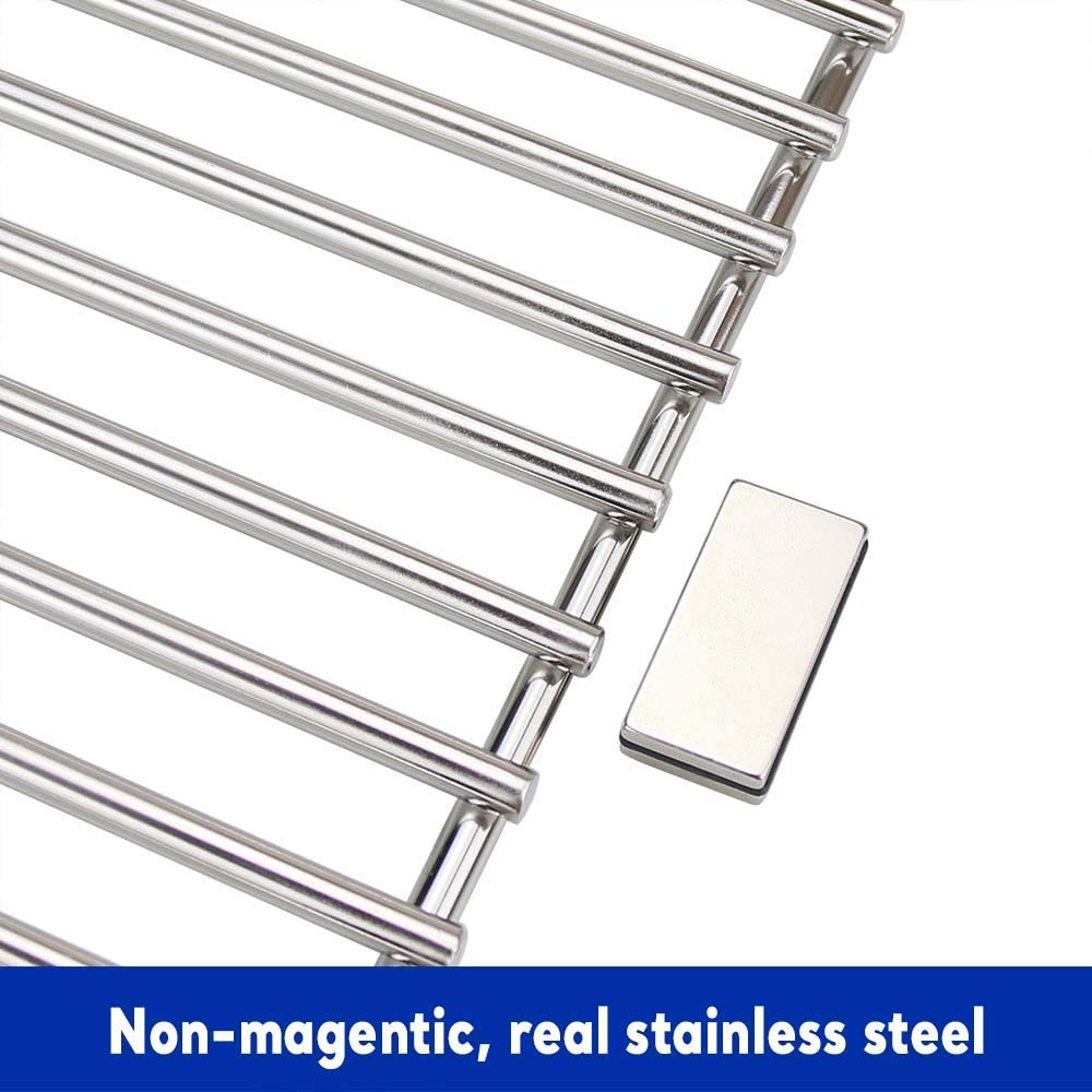 Smooth stainless surface cleans easily with a brush