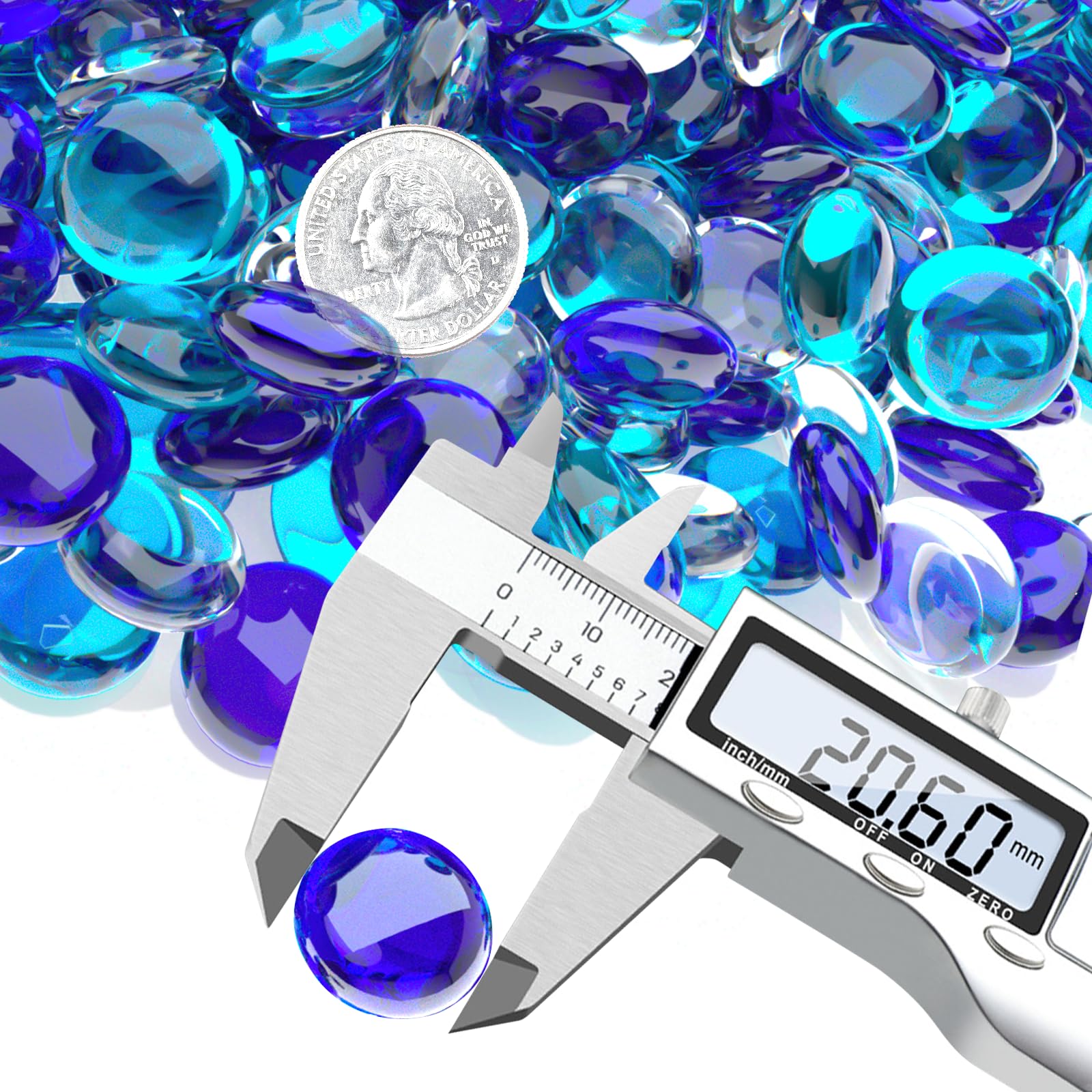 Uniflasy fire pit glass beads showcase dazzling color for a striking flame in gas fires.