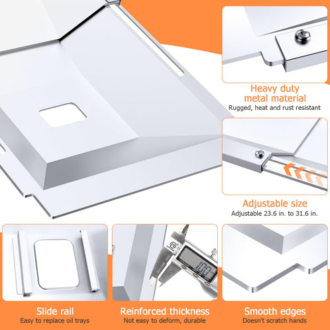 Uniflasy grease tray easy-install; two-piece setup for quick replacement.
