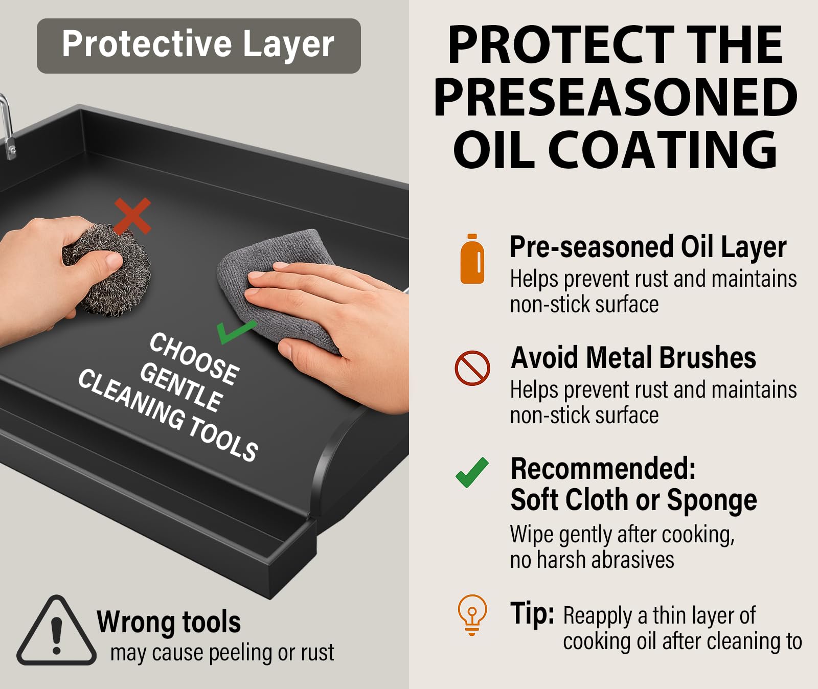 Uniflasy griddle detachable handles simplify carrying and storage