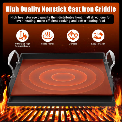 Uniflasy griddle with upgraded nonstick coating for easy food release
