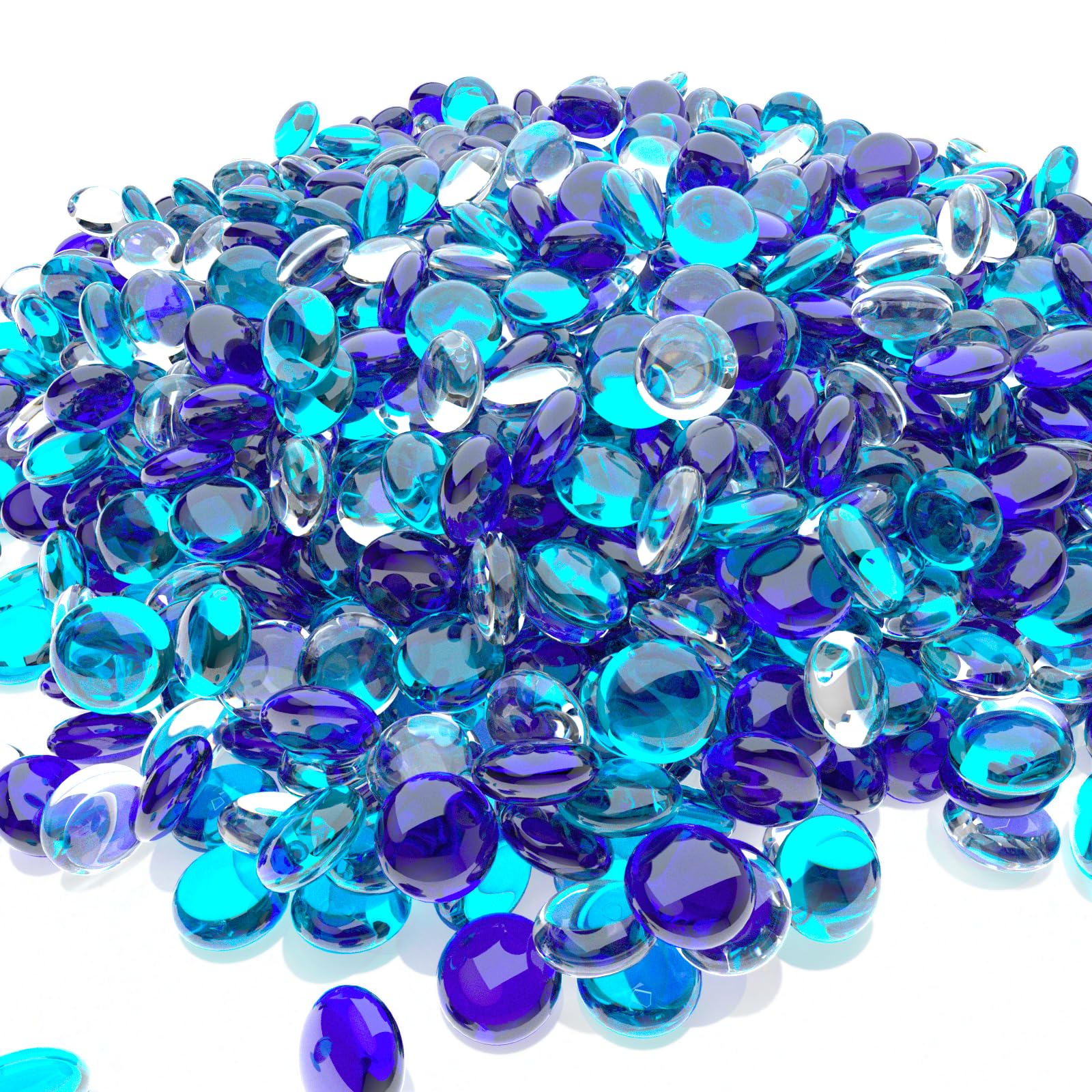 Uniflasy half-inch fire glass beads in mixed colors for vibrant outdoor fire pits that enhance ambiance.