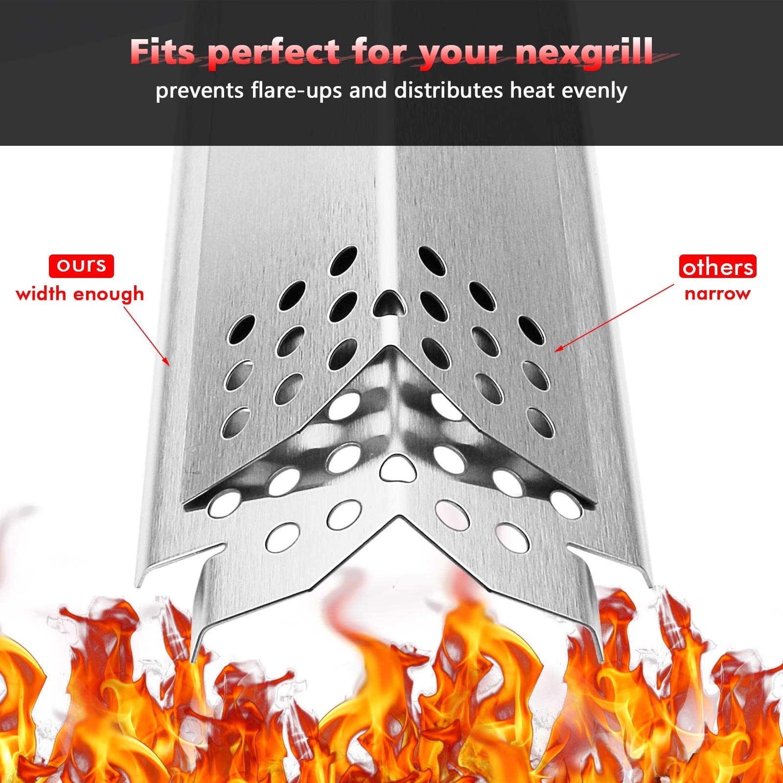 Uniflasy heat plate for Nexgrill 720-0898; guards burners from drippings