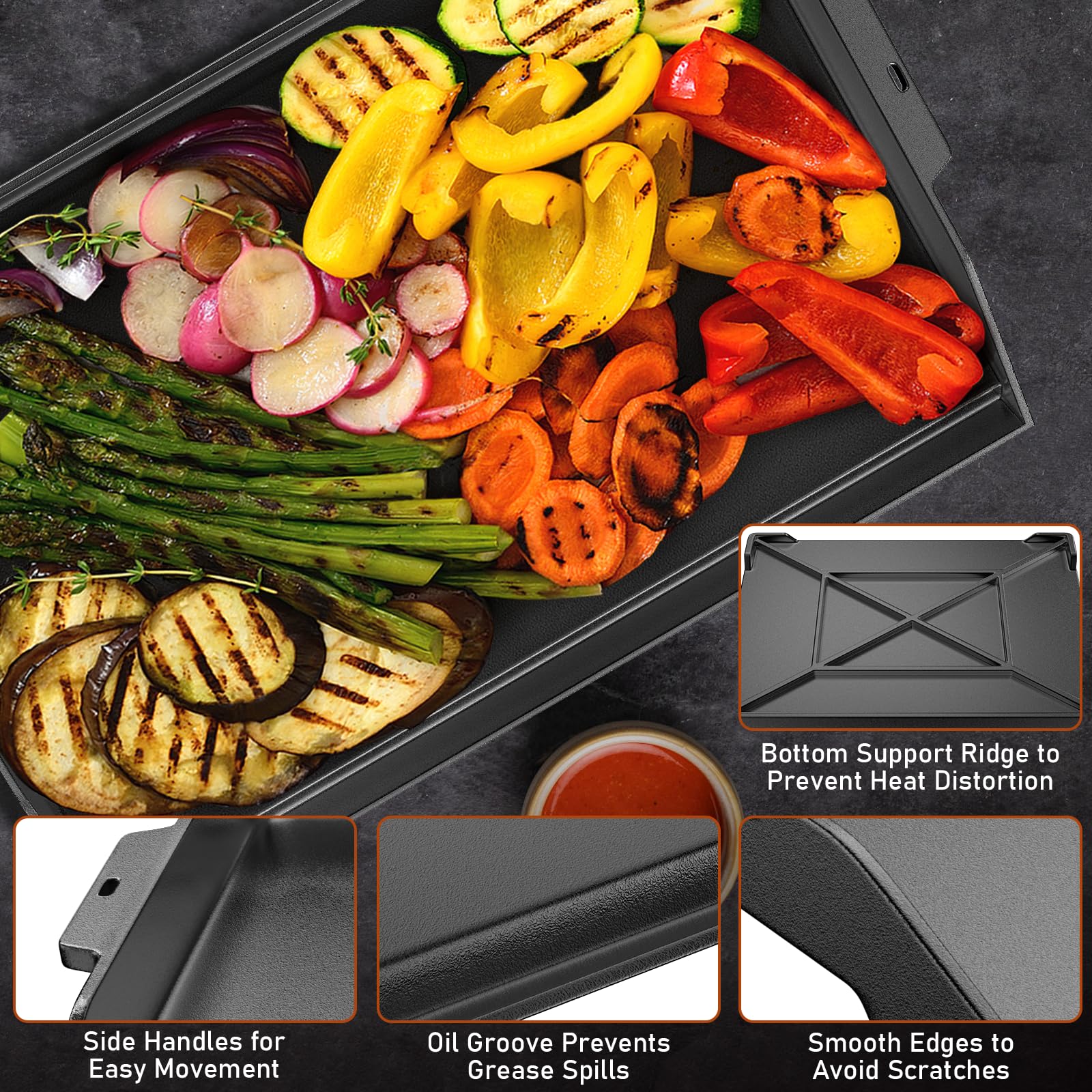 Uniflasy high heat resistance keeps coating stable during grilling.