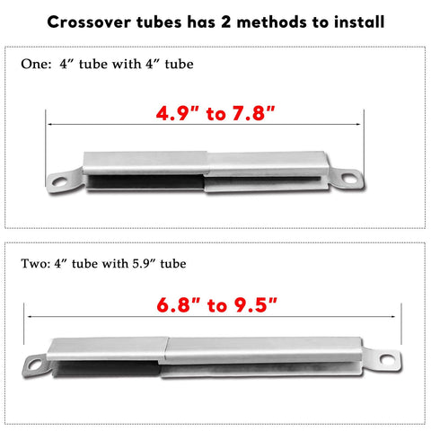 Uniflasy adjustable crossover tubes help fit varying grill lengths.