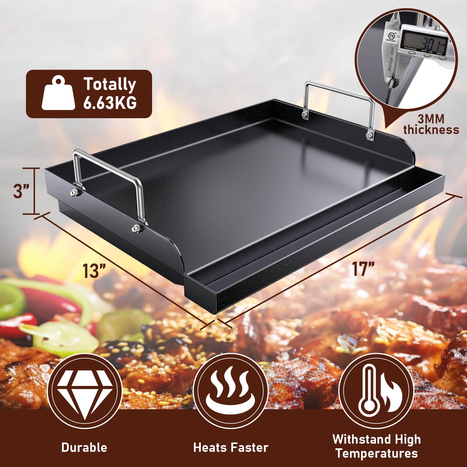 Uniflasy nanoceramic coating closeup highlighting durability and nonstick feel.