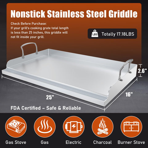 Uniflasy griddle with nanoceramic coating for easy food release and quick cleanup.