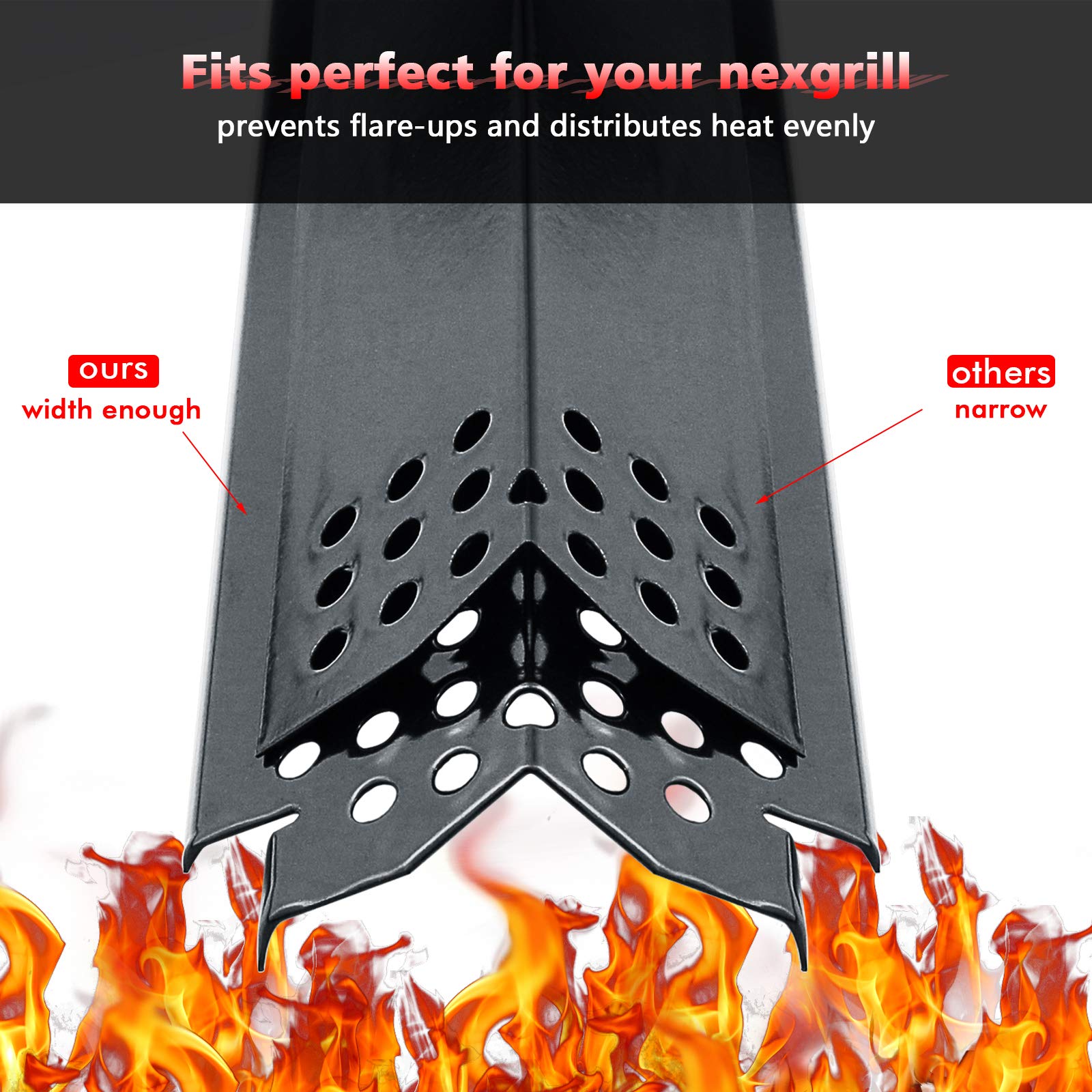 Uniflasy Nexgrill 720-0888N replacement plates resist corrosion for longer grilling.