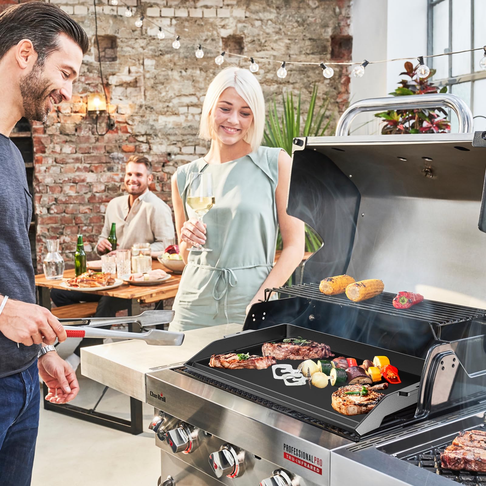 Uniflasy griddle ideal for outdoor cooking and tailgating.