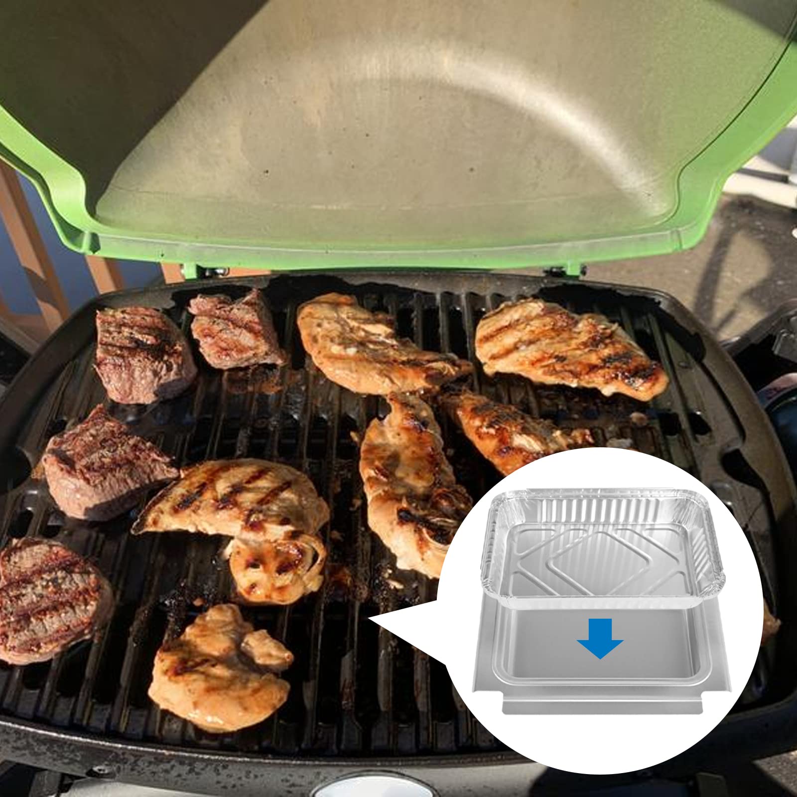 Uniflasy recyclable liners help reduce grill mess after use.