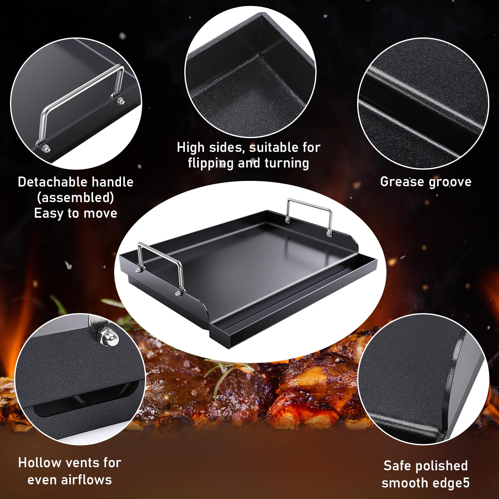 Uniflasy side handles provide safe, convenient transport and storage.