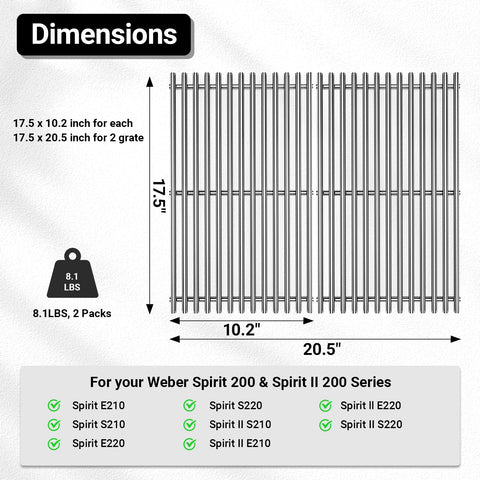 7mm SUS304 material on Uniflasy Spirit grate for rust resistance
