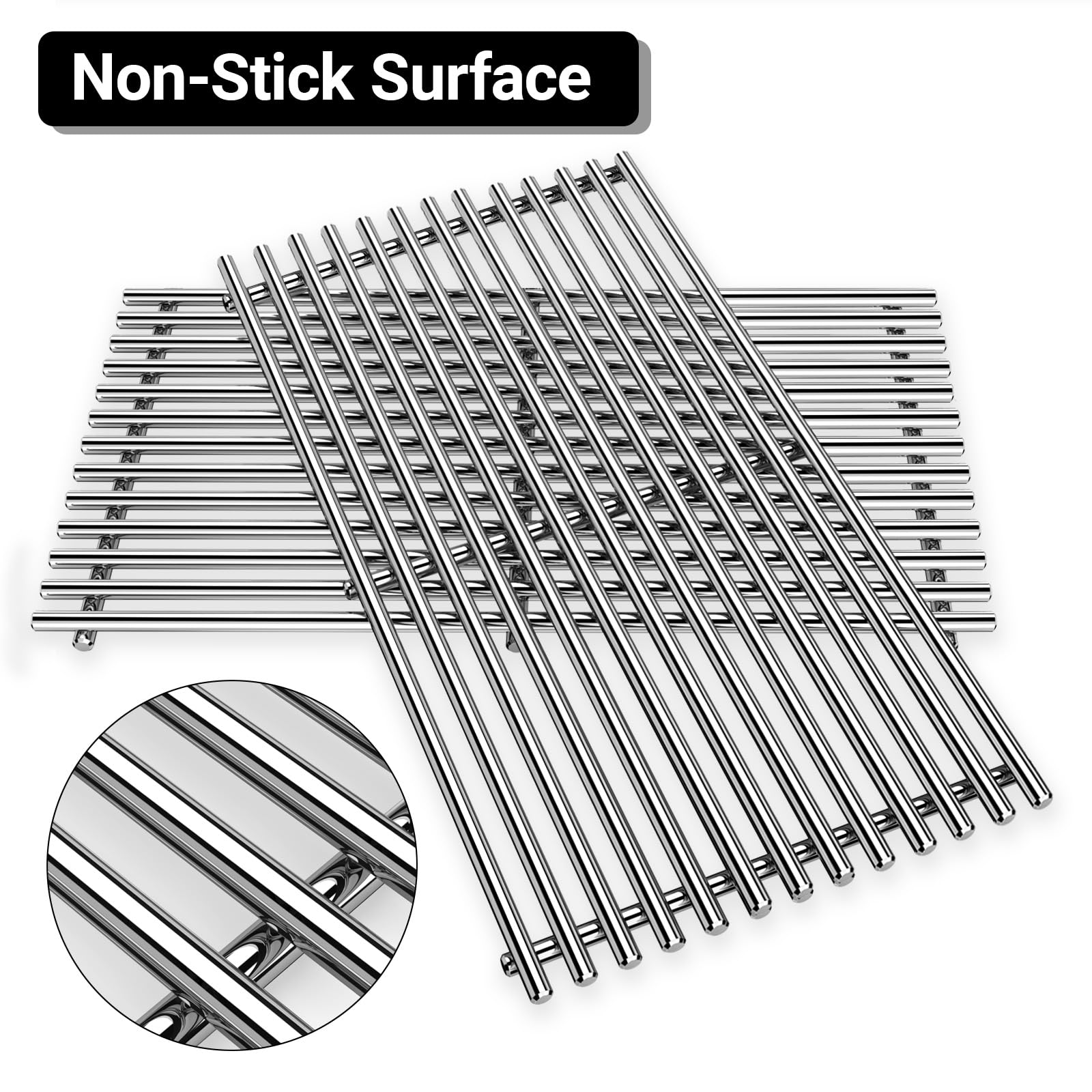 Smooth, easy-clean surface on Uniflasy Spirit grate after grilling