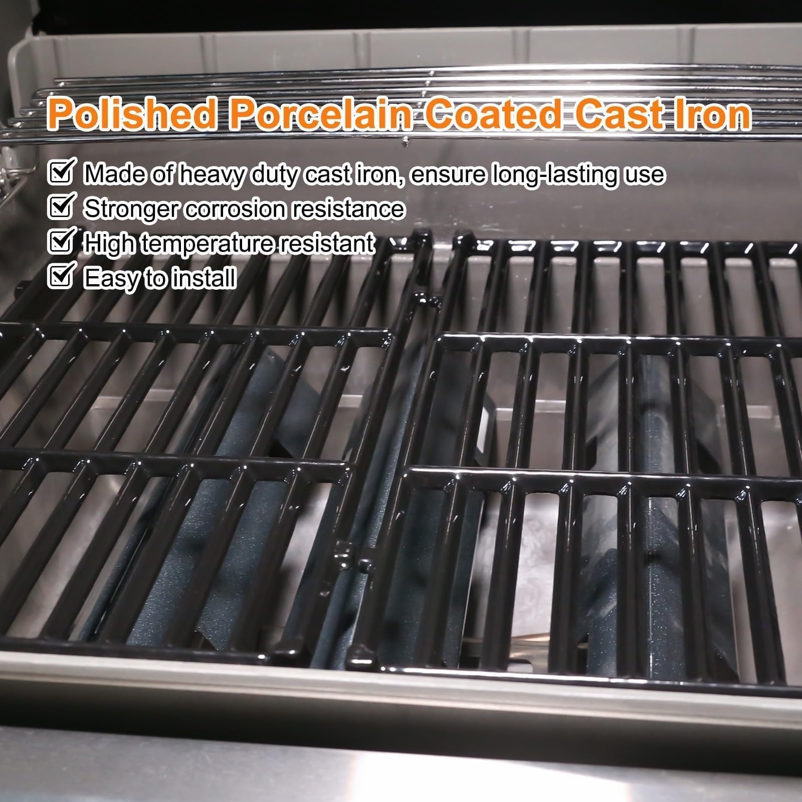 Durable porcelain-enameled grill grate for Weber Spirit 200 Series