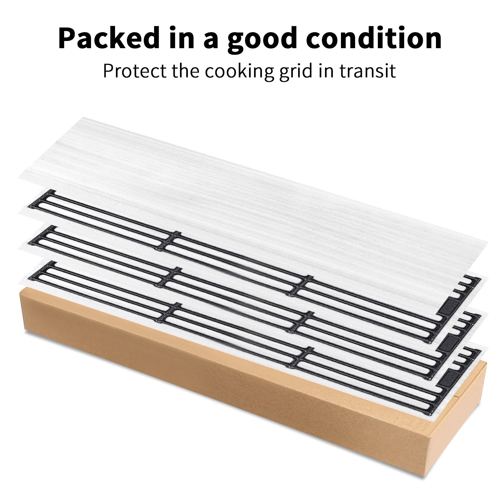 Uniflasy three-piece grill grate set ready for quick replacement