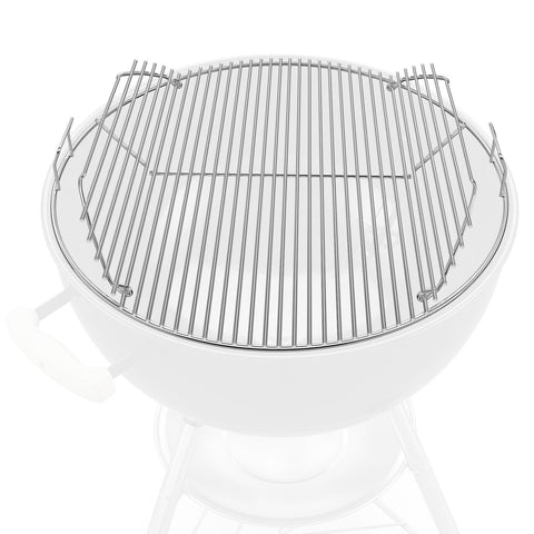 Uniflasy Weber 22in hinged cooking grate close-up, durable stainless steel for lasting grilling.