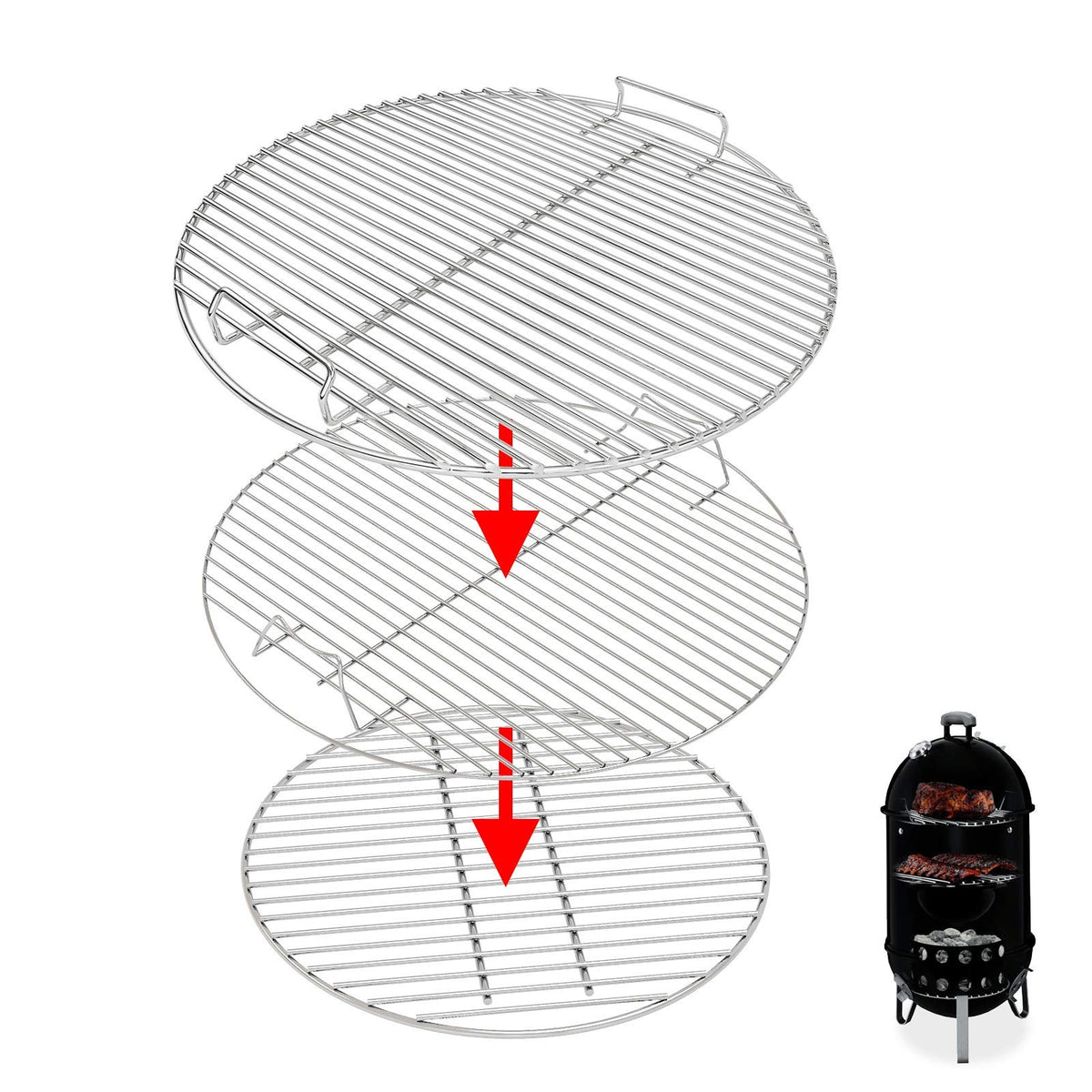 Uniflasy upper grate for Weber Smokey Mountain 7432, durable and easy to clean.