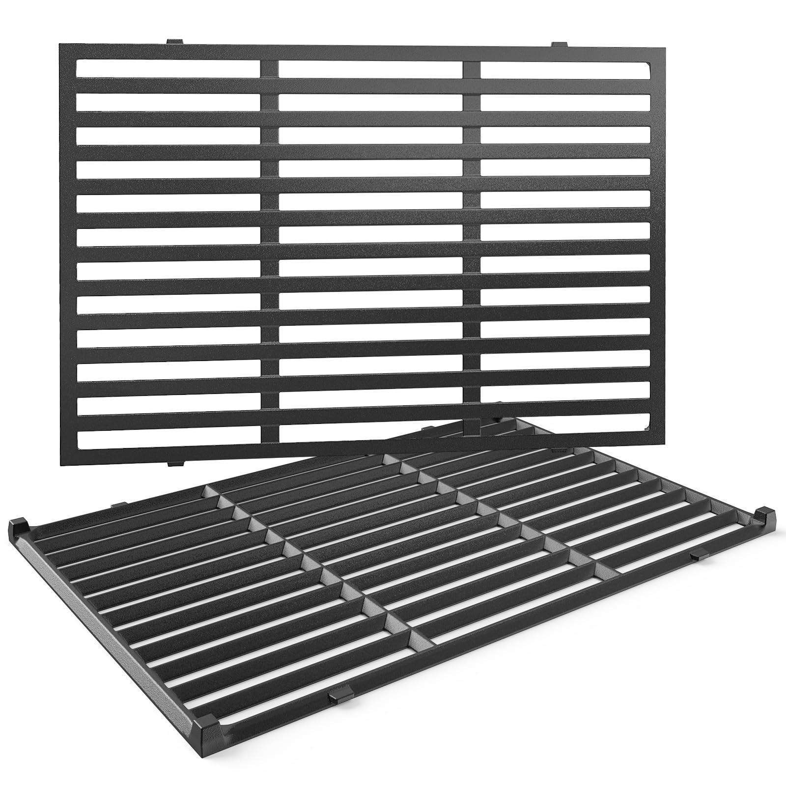 Uniflasy Weber Spirit 300 cast-iron grate provides even heat and sear.