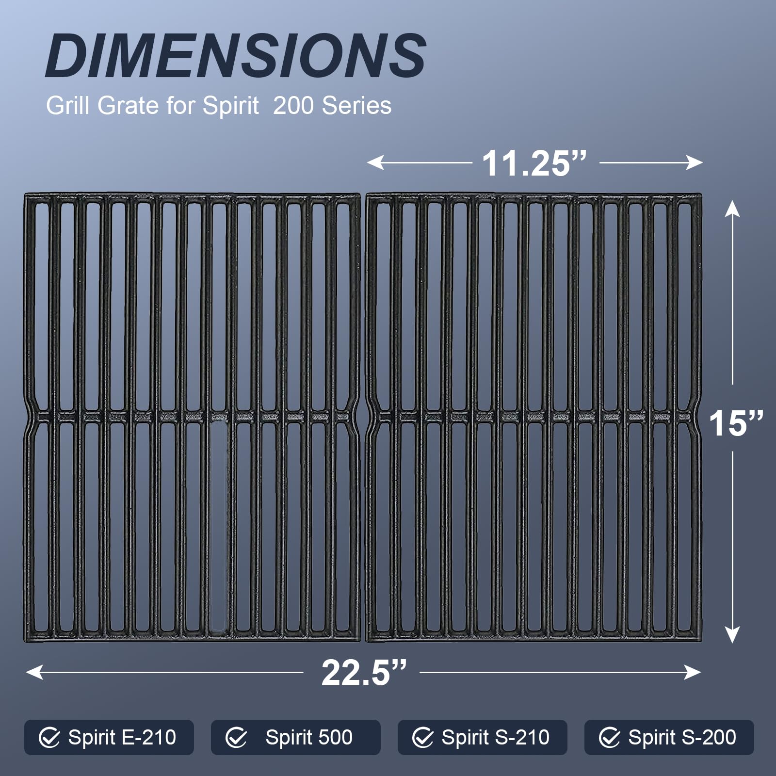 Uniflasy Weber Spirit E-210 grates fit older models with reliable performance