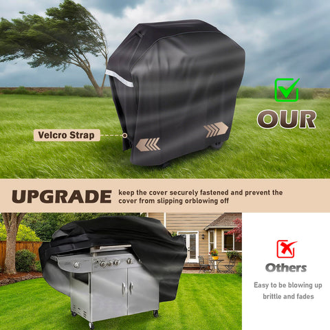 Windproof secure fit helps prevent cover displacement in gusts