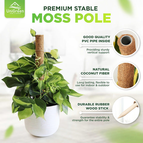 UniGreen coir totem pole stack enables height adjustment as vines climb.