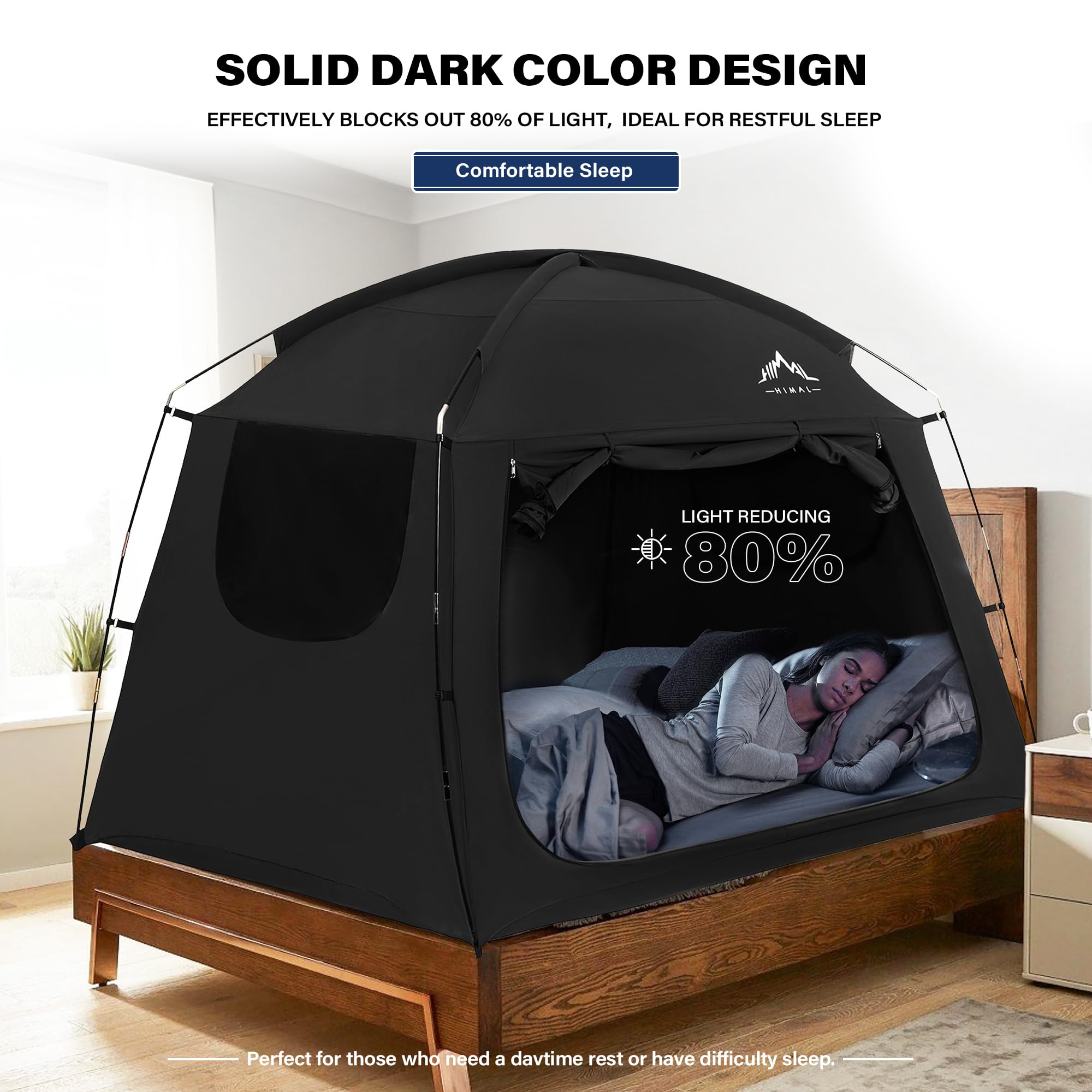 UNIHIMAL bed tent lightweight durable construction with peach skin fabric