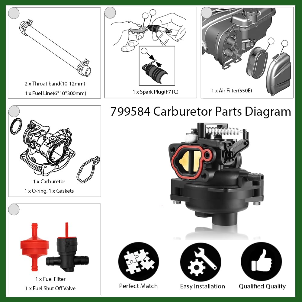 Unimore 799584 fuel valve and spark plug included