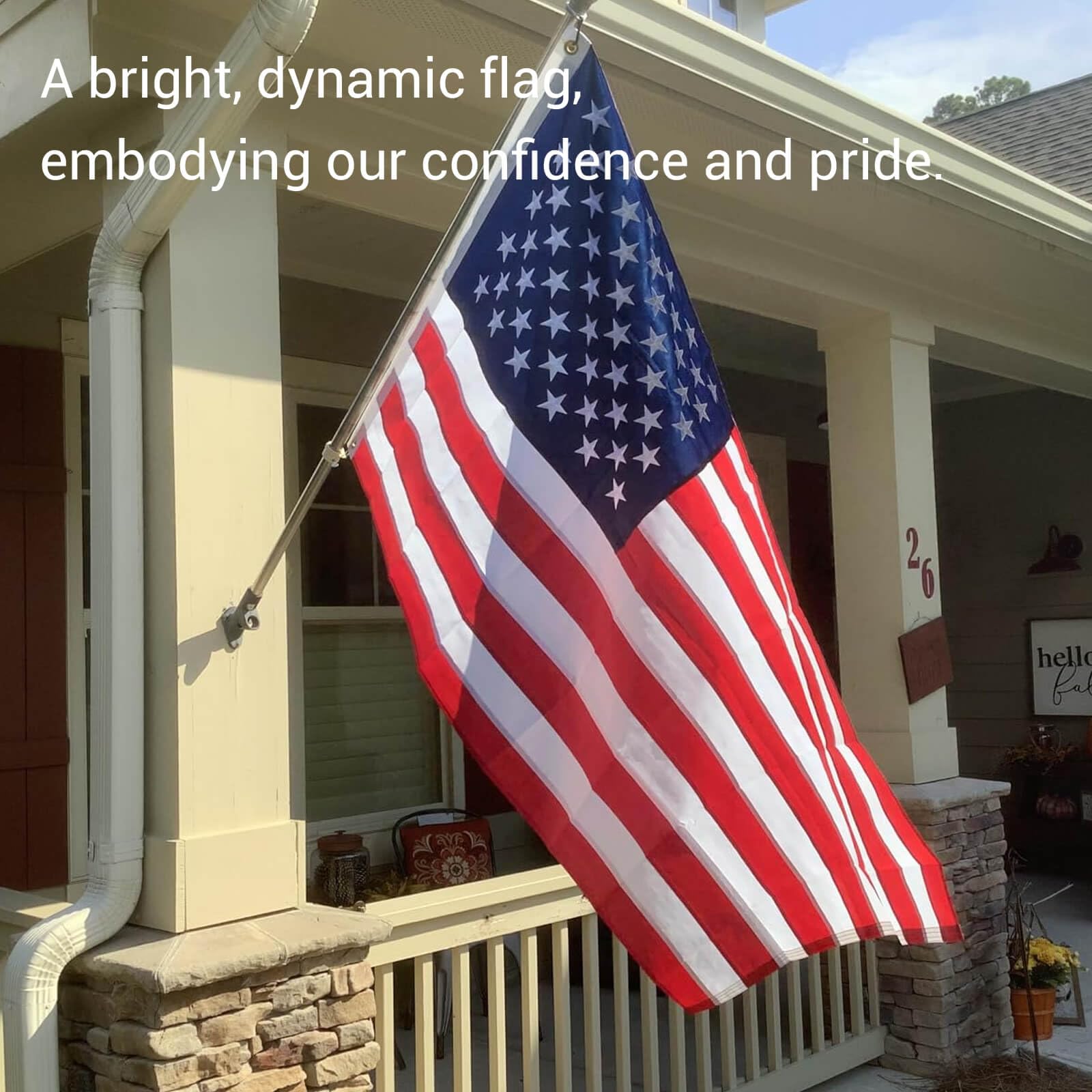 UnionGlory flag mounted on a pole with crossbar.