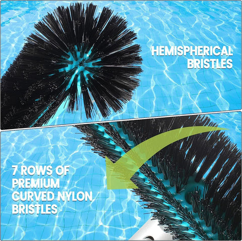 Unipool 7-row nylon bristles deliver dense scrubbing power.