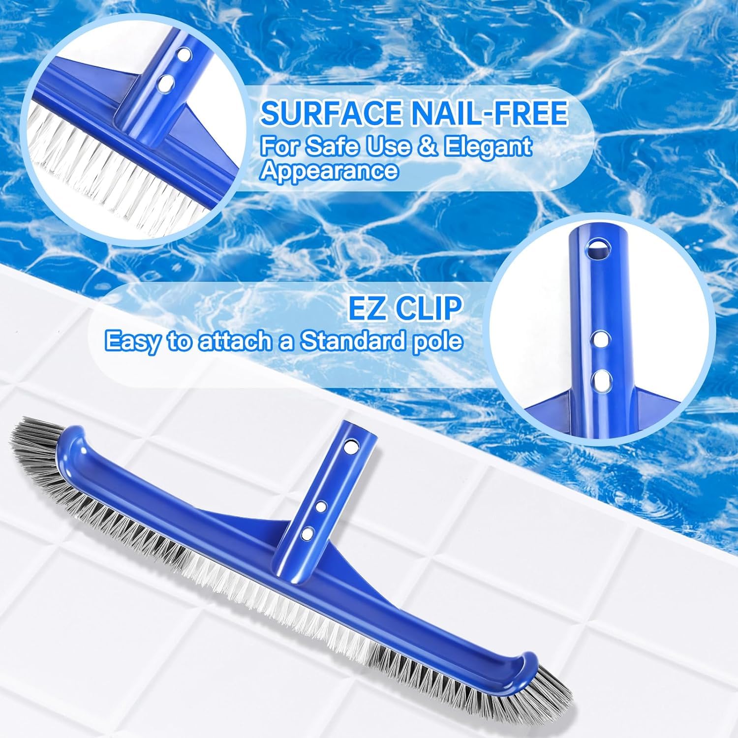 Unipool nylon bristles close-up show dense, effective scrubbing