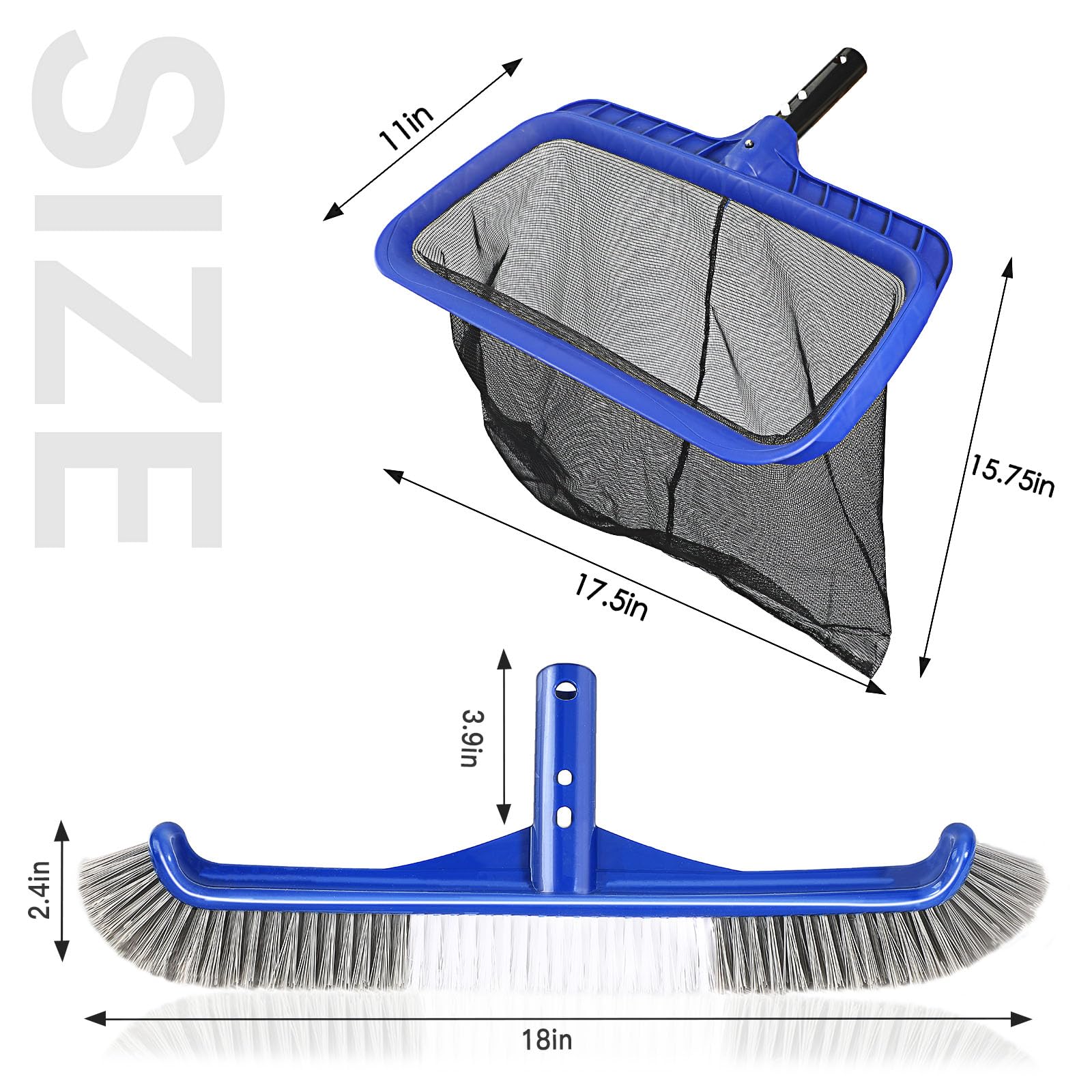 Unipool fine mesh net 14-inch deep captures tiny debris efficiently