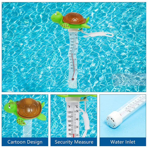 Unipool Floating Thermometer on water surface for immediate temperature checks