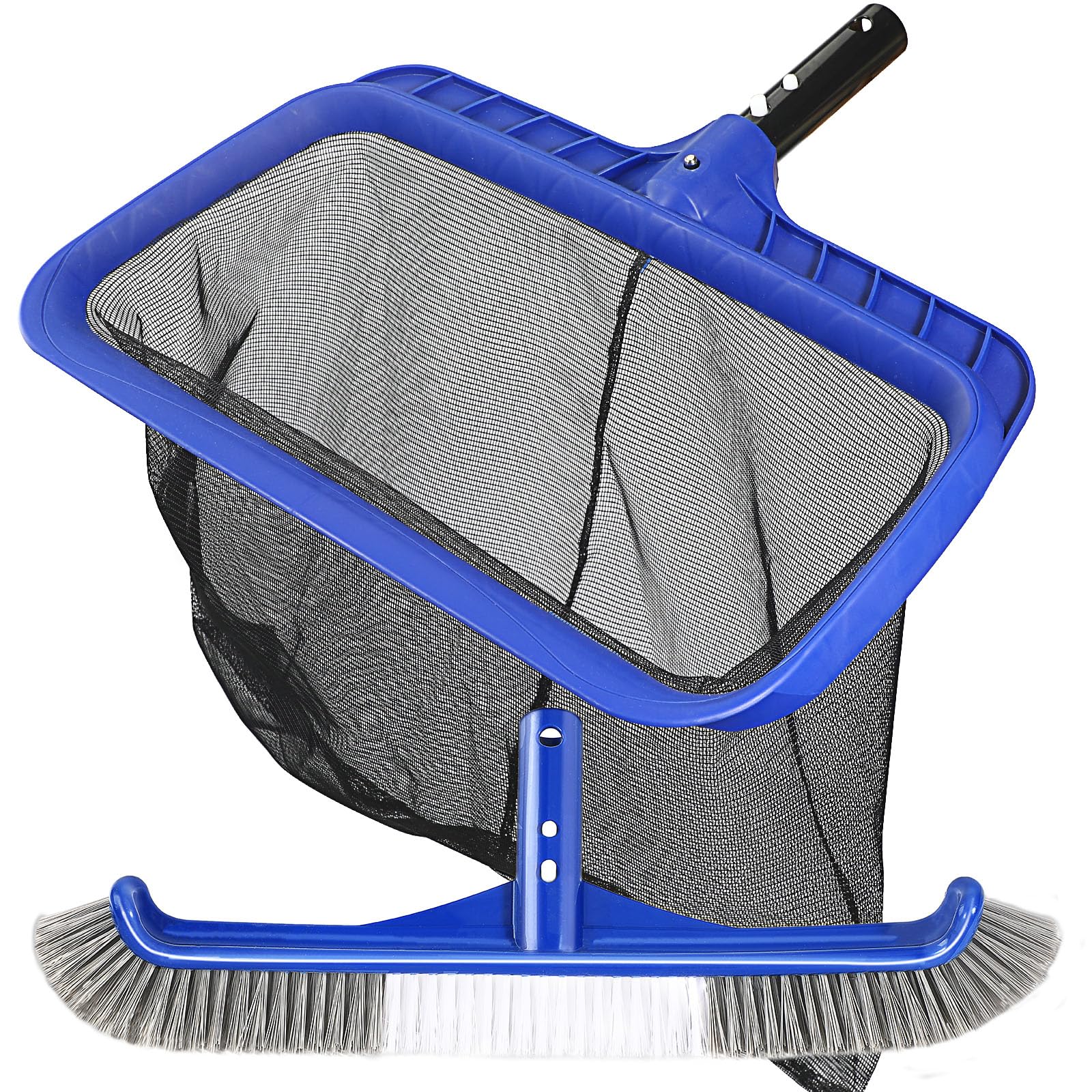 Unipool pool brush head with 17.5-inch reach cleans walls gently
