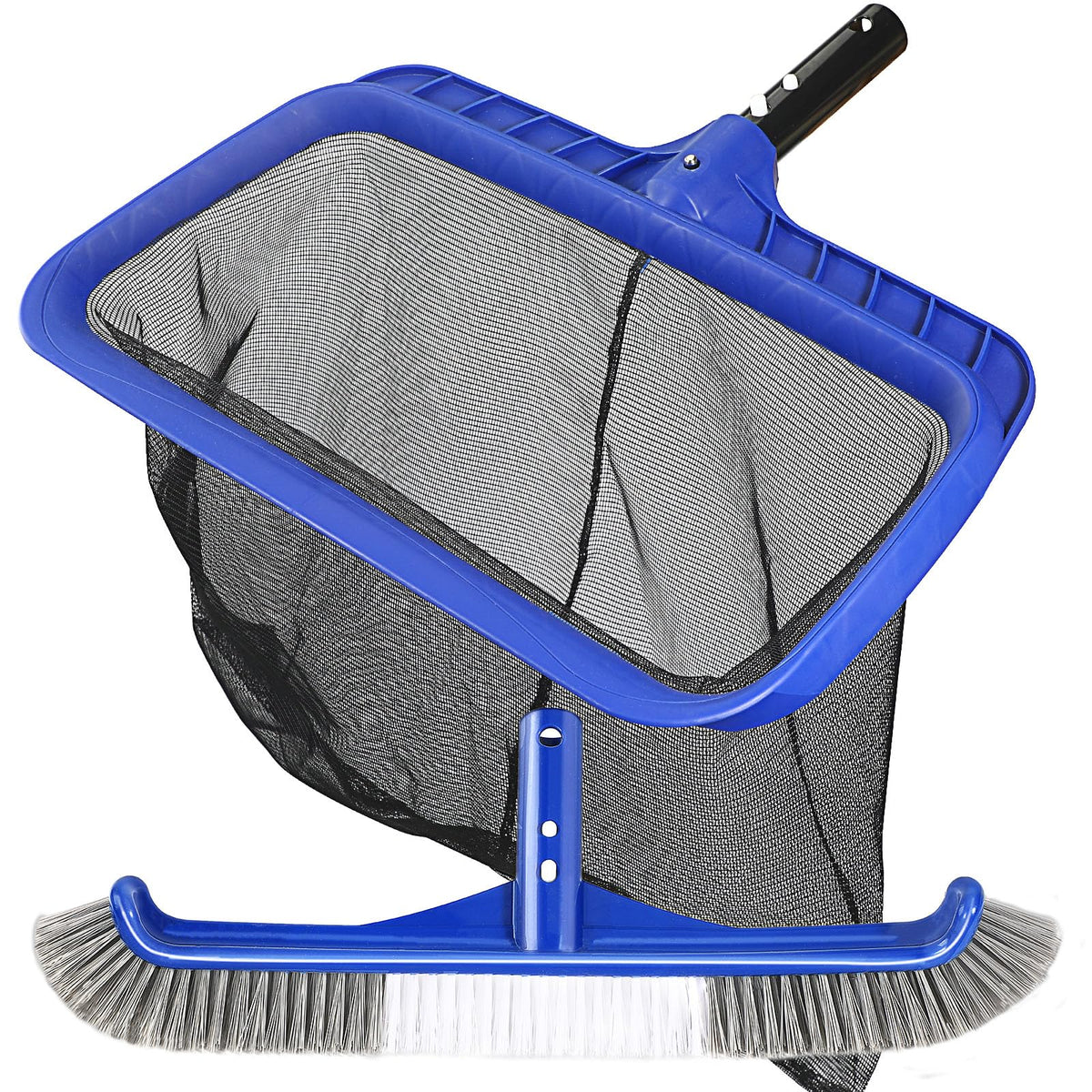 Unipool pool brush head with 17.5-inch reach cleans walls gently