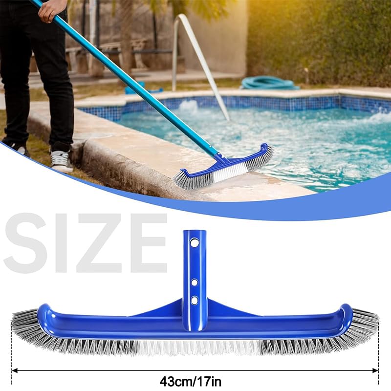 Unipool pool brush head 45-degree angled handle for easier scrubbing.