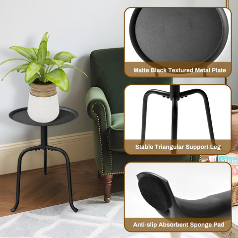 Ideal as a compact bedside table or plant pedestal.