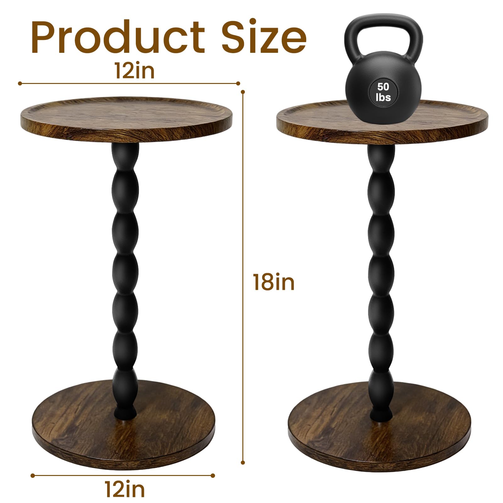 Uniqcovosa all-wood pedestal supports heavy pots up to 50 lbs.