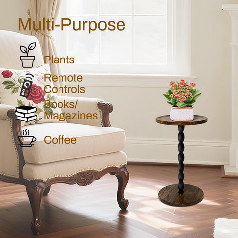 Uniqcovosa raised-edge pedestal keeps pots secure on indoor floors.
