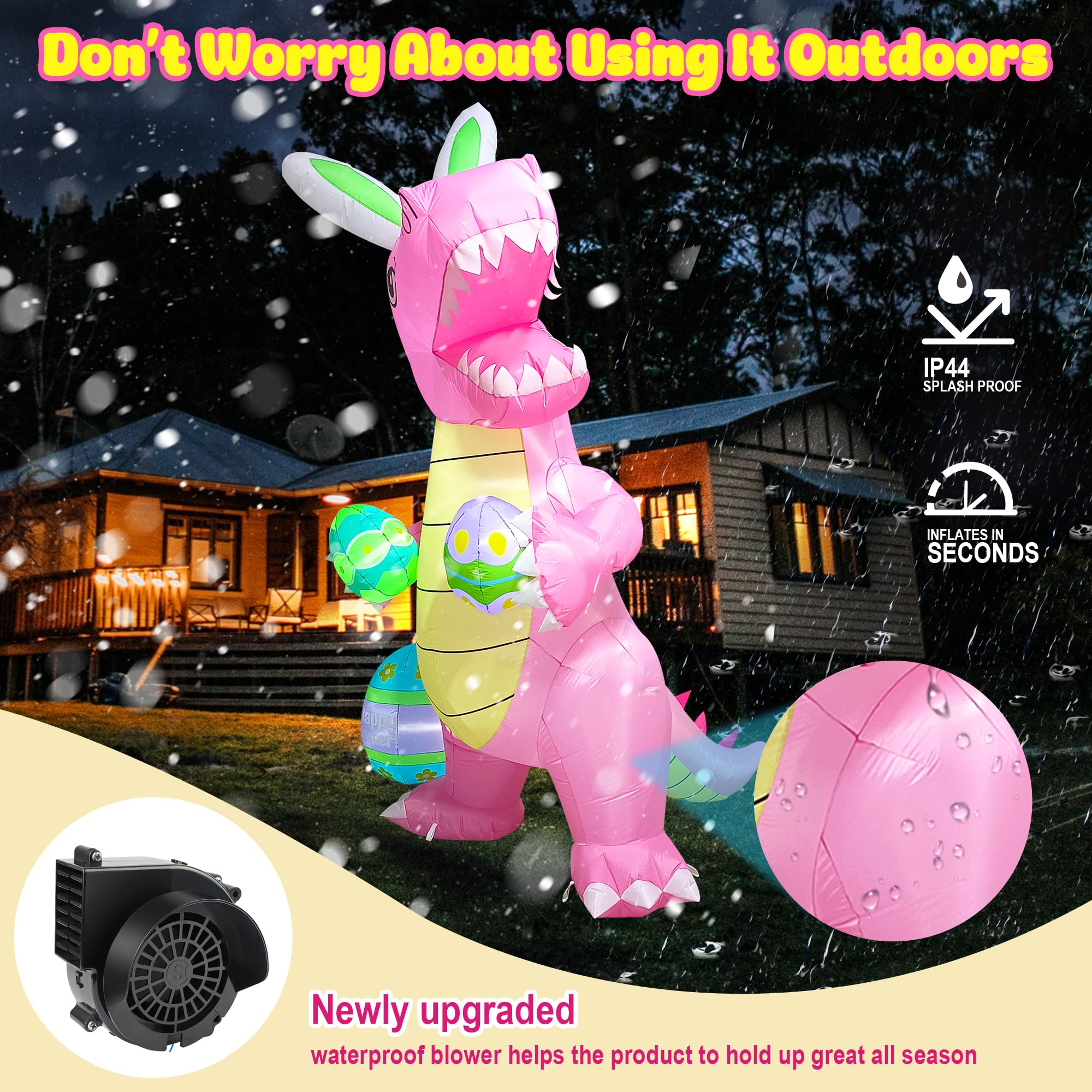 Includes ground stakes and tethers for stable outdoor display by UniqSeason.