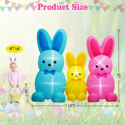 UniqSeason bunny inflatable with five LEDs brightening outdoor gatherings