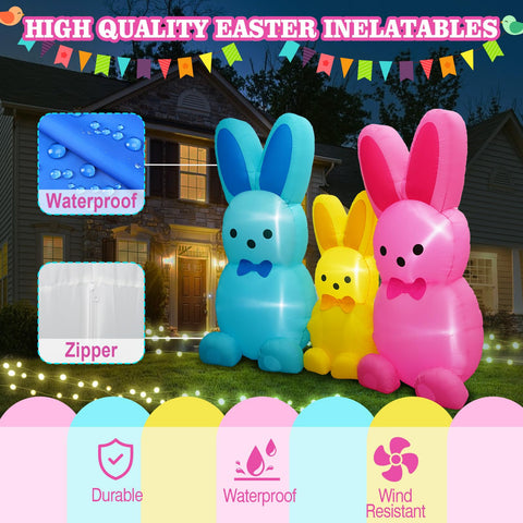 UniqSeason 7-12ft outdoor bunny height elevates yard decor