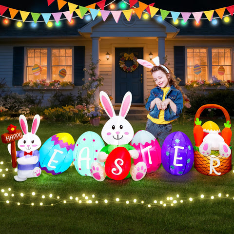 UniqSeason outdoor yard decor stays secure with included ground stakes.