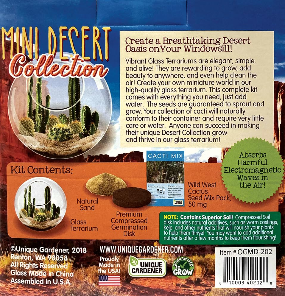 Unique Gardener Wild West cactus seed pack offers diverse textures for creativity.