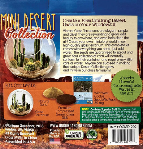 Unique Gardener Wild West cactus seed pack offers diverse textures for creativity.