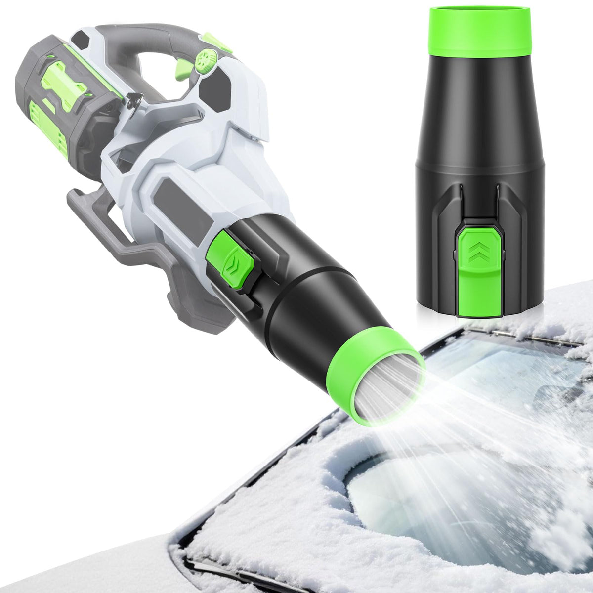Uniqwamo car drying nozzle attached to EGO blower enables efficient drying across model range