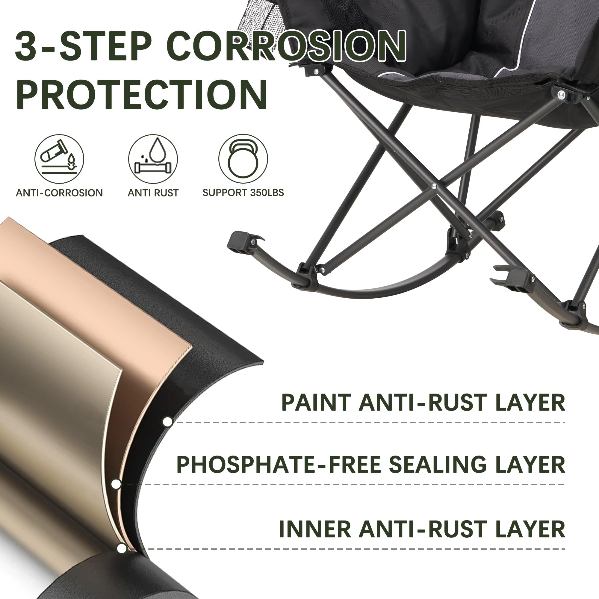 Unisakey chair fabric is water-resistant and easy to wipe clean after outdoor use.